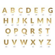 Baner alfabet złoty 14cm 63 sztuki literki