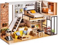 LITTLE STORY Składany Drewniany Model Puzzle Domek 3D - Apartament Klaudii