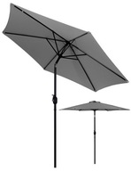 PARASOL OGRODOWY DUŻY SKŁADANY ŁAMANY SKOŚNY 270CM Z KORBĄ SZARY