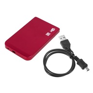 USB 2.0 2. Dysk twardy HDD Obudowa zewnętrzna Skrzynka na kable Czerwona