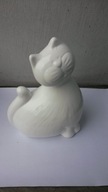 Figurka ceramiczna - kotek biały - lakierowana