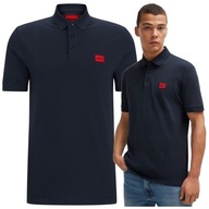 polokošeľa hugo boss meska polovička tmavo modrá classic logo slim fit