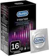 DUREX kondómy INTENSE stimulačný gél 16 ks prúžky a výstupky