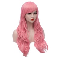 Peruka Różowa Falista Halloween Cosplay włosy długie syntetyczne