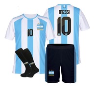 Messi Argentyna strój komplet + getry rozm. 122