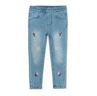 Cool Club Spodnie jeansowe slim fit kwiatki r 134