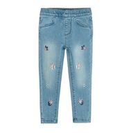 Cool Club Spodnie jeansowe slim fit kwiatki r 140
