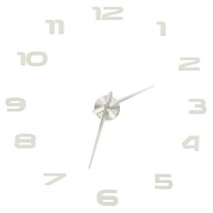 Zegar ścienny naklejany duży 80-120cm srebrny 12 cyfr