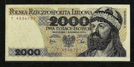 Bankovka 2000 PLN 1979, séria T, VF++