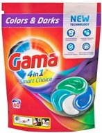 Kapsule na pranie Gama pre farby a čierne 4 in 1 Smart Choice 60 ks