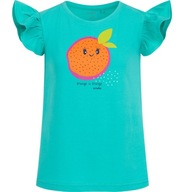 Bluzka T-shirt dla dziewczynki Bawełna 158 zielona pomarańcza Endo