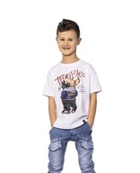 All For Kids biały t-shirt z pieskiem 104 110