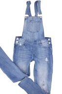 H&M 12-13lat jeansy ogrodniczki, trashed 158