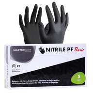 Rękawiczki nitrylowe Master GLove rękawice bezpudrowe 100 sztuk black S