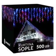 SOPLE 500LED LAMPKI ZEWNĘTRZNE 22,5M GRUBE FLASH KURTYNA GIRLANDA ŚWIETLNA