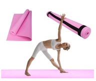 Mata do ćwiczeń jogi PVC antypoślizgowa Aqua-Sport Powerstrech Różowa 0,3cm