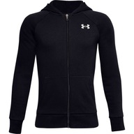 UA BOY'S RIVAL COTTON FZ HOODIE (L) Detská mikina čierna