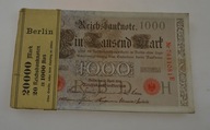 Niemcy - banknot - paczka bankowa - 1000 Marek 1910 rok - 20 banknotów