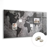 Foto magnetická tabuľa s potlačou na darček Mapa sveta betón 120x60 cm