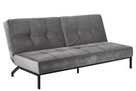 SOFA INDUSTRIALNA, SZARY WELUR, CZARNY METAL