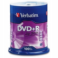 PŁYTY VERBATIM DVD+R 4,7GB 16x cake 100 sztuk