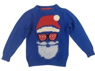 sweter świąteczny dziecięcy Mikolaj_firma NEXT r. 6 lat - 116 wzrost