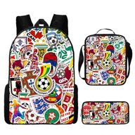 3-częściowy plecak z motywem gwiazdy piłki nożnej