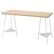 IKEA LAGKAPTEN TILLSLAG Písací stôl dub biely 140x60 cm