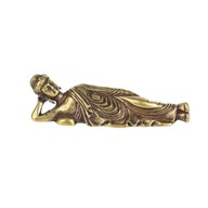 Mini Retro złoty leżący Amitabha posąg buddy rze