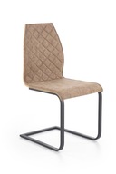 K265 krzesło czarny / brązowy / dąb miodowy, ekoskóra, na płozach,
