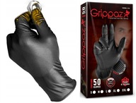 GRIPPAZ Čierne Nitrilové rukavice Hrubé 50ks XL