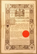 ANGLIA Certyfikat Ziemski 1925 rok SUCHA PIECZĘĆ.