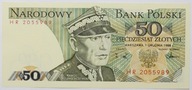 Banknot 50 zł 1988 rok - Seria HR