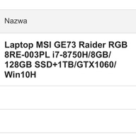 Laptop MSI GE73 Raider 16gb ram