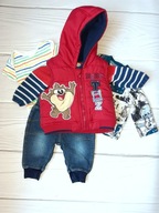 KOMPLET niemowlęcy kamizela spodnie sweter r 0-3mc