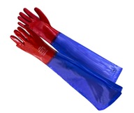 Pracovné rukavice vodeodolné ochranné Rpvc 60cm lemované PVC 60cm