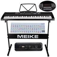 Keyboard Pianino Organy MK-2102 STATYW 61klawiszy USB MP3 NAKLEJKI ZESTAW