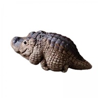 2 Miniatúrna socha aligátora z hrnčiarskej hliny, čajové zvieratko