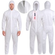 Festőoverall 24h-bhp fehér, egyszer használatos, kapucnis