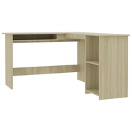 vidaXL Rohový písací stôl, dub sonoma, 120x140x75 cm, drevotrieska