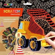 Vyškrabovacie stavebné stroje 8 ks stavenisko farebné Scratch Avenir