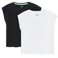 Cool Club Dievčenské tričko biele, čierne 2-pack r 170
