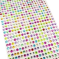 KOLÍK S KRYŠTÁLIKOM SAMOLEPIACE farebné 8mm 220ks