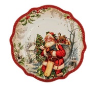 4 x Tanier dezertný tanier Vianočný Santa Claus Kpl