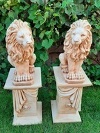 Figury Betonowe Rzeźby Komplet Lwy na kolumnach