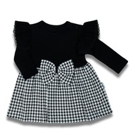 Dievčenské bavlnené šaty Viki čierno biele Nicol veľkosť 74