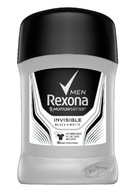 Rexona Men Invisible Black + White Antiperspirant v tyčinke, 50 ml