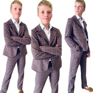 Chlapčenský kockovaný oblek Námornícke nohavice 122