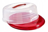 Zásobník na tortu Curver tortovač okrúhly červený s vekom na tortu
