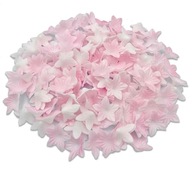 Kwiaty waflowe mini kwiatki 50 szt różowe kwiatuszki dekoracja komunia tort